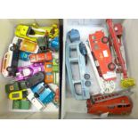 A Dinky Pullmore car transporter, Dinky Fire Tender, Simon Crane and other die-cast model vehicles