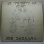 A Tribute to Andy And Barabas LP vinyl record, a rare pressing in very limited numbers, with hand-
