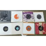 A box of 7" singles including Rod Stewart, (Shake), The Who, The Pretty Things, The Crests