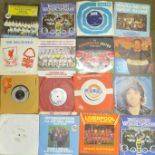 A collection of football related 7" 45rpm singles including Scotland World Cup Squad x2, England