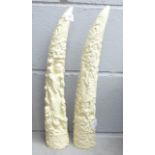 A resin pair of oriental tusks