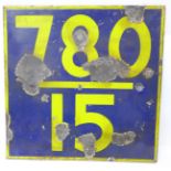 An enamel railway sign, 26cm square