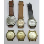 Six wristwatches