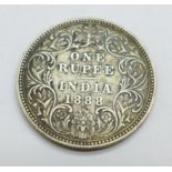 An 1888 1 Rupee coin