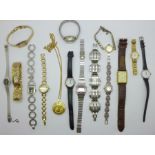 Lady's wristwatches; Rotary, Timex, etc.