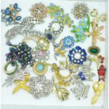 Vintage paste brooches