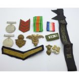 Military interest including medals and cap badges