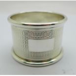 A cased silver napkin ring, 22g