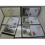 2019 Paddington Bear silver proof 50p coin covers, a collection of four covers, all different