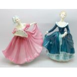 Two Royal Doulton figures, Elaine and Janine, seconds
