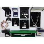 A collection of silver, stone set jewellery, boxed