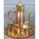 A Vebalux Belgian copper coffee service