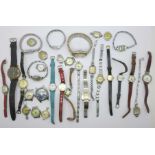 Assorted lady's and gentleman's mechanical wristwatches including Seiko, Silver Angel, Tissot,