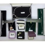 A collection of silver jewellery, boxed