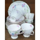 A six setting Tuscan china tea service