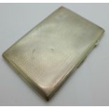 A silver cigarette case, 177.5g, bears inscription