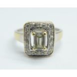 A 14ct gold and diamond ring, 0.5carat diamond centre stone, 4g, N