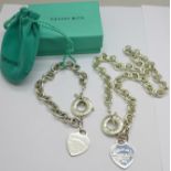 A Tiffany & Co. silver necklet and bracelet, 98g