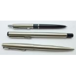 Two Parker pens, one with calendar and a propelling pencil