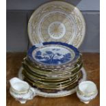 A collection of decorative plates and a Coalport cream and a sugar **PLEASE NOTE THIS LOT IS NOT