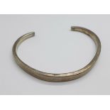 A silver bangle, hallmarked .925, 31.1g