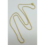 An 18ct gold chain, 7.8g, 60cm/24''