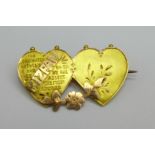 A 9ct gold mizpah brooch, 1.4g