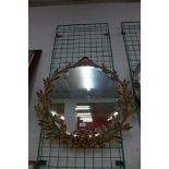A gilt metal framed mirror