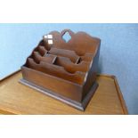 A mahogany letter rack/desk tidy