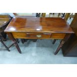 A Victorian style mahogany single drawer side table