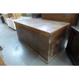 An early 20th Century teak blanket box