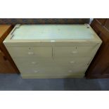 A Victorian painted pine chest of drawers (lacking top)