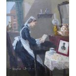 Vernon Ward (1905-1985), a pair of oils, one depicting a maid reading a letter from her Boer War
