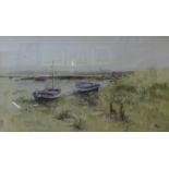 John Tuck, Morston Marsh, watercolour, 26 x 46cms, framed