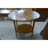 An Edward VII inlaid mahogany oval occasional table