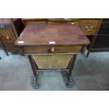 A Victorian mahogany lady's sewing table