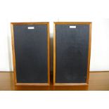 A pair of teak speakers