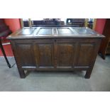 A George III oak panelled coffer