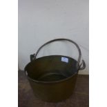 A Victorian brass jam pan