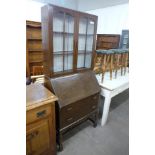 An oak bureau bookcase