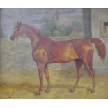 Attributed to James Ferrier Pryde (Scottish 1866-1941), study of a stallion, oil on board, 28 x