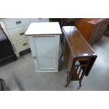 An Edward VII mahogany Pembroke table and an painted pot cupboard