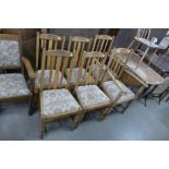 A set of six oak dining chairs