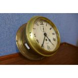 A Smiths Empire brass ship's clock
