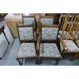 A set of four oak dining chairs