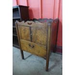 A George III mahogany tray top night stand