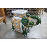 A Chinese porcelain elephant garden seat