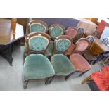 A set of six Victorian mahogany dining chairs