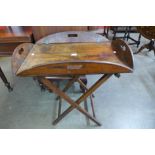 A Victorian mahogany butler's tray on stand