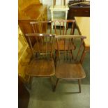 A set of four Ercol stained 391 model chairs